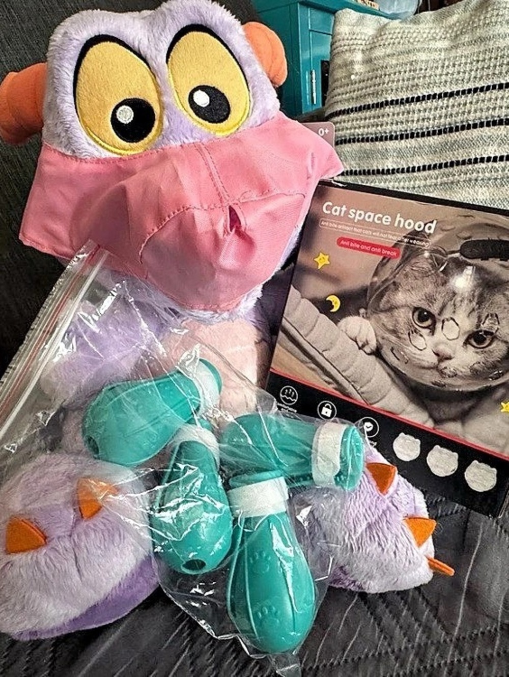Cat self protection grooming set.  Figment not included.